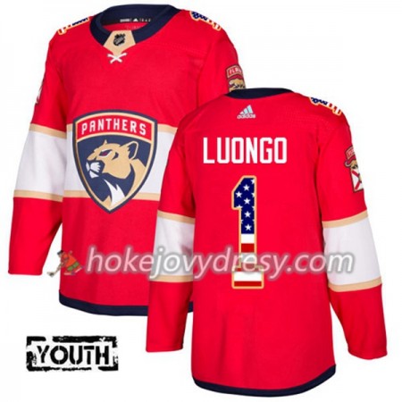 Dětské Hokejový Dres Florida Panthers Roberto Luongo 1 2017-2018 USA Flag Fashion Černá Adidas Authentic
